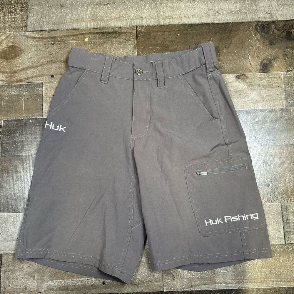 Huk Fishing Men’s Small Standard Next Level Quick Dry Performance Shorts Grey